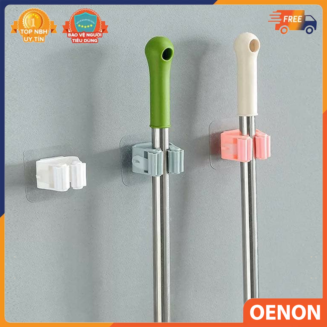 Móc Dính Tường Treo cây lau nhà, Móc treo chổi treo ô dù, Móc treo đa năng đồ gia đình chịu tải lên đến 5kg