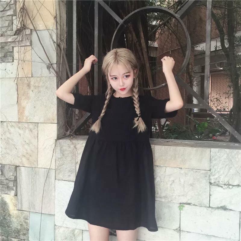 Đầm babydoll trơn đen