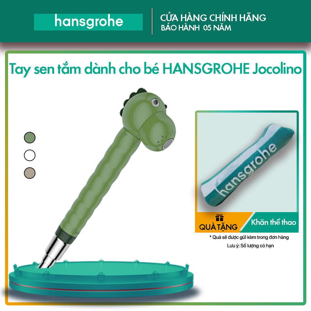 Vòi hoa sen hansgrohe jocolino tắm an toàn cho bé với tay cầm chống nhiệt, lưới lọc sạch bụi bẩn với 2 chế độ phun nước tiện lợi, tay sen tắm dành cho bé hansgrohe jocolino crocodile 2jet 28788