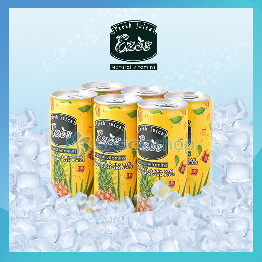 Nước ép thơm nha đam Ezos lốc 6 lon x 240ml