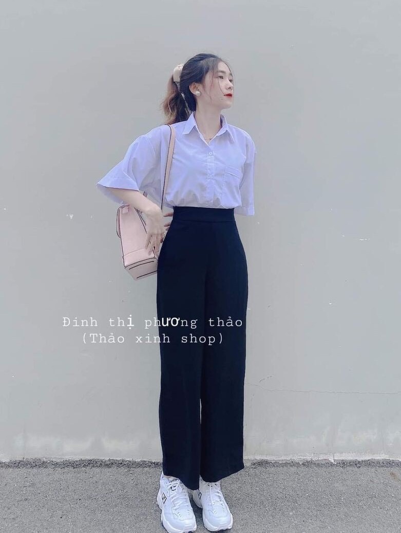 Nguyen Thuy975798 Store 💖MỚI VỀ💖ÁO SƠ MI TAY LỠ NGẮN TAY MÀU TRẮNG UNISEX ĐỦ SIZE GT5