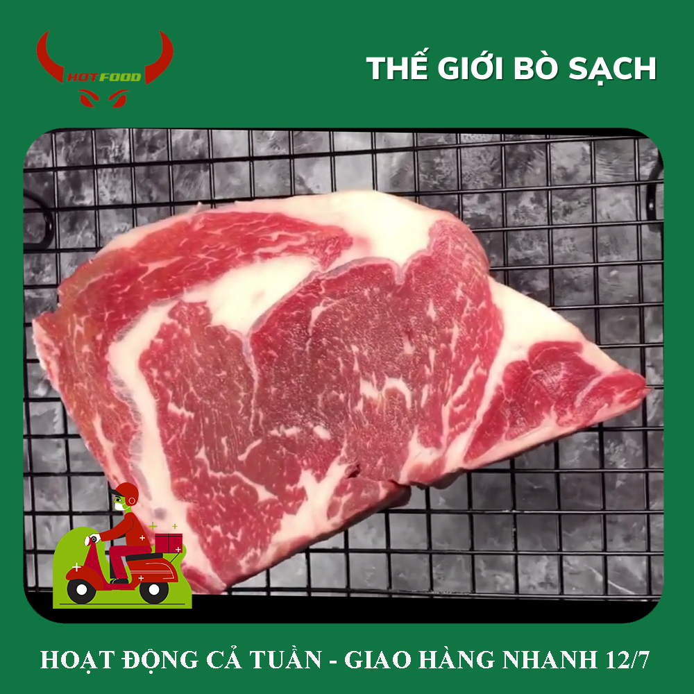 [ Miễn Phí Giao Hàng ]Ribeye USDA Steak - Đầu Thăn ngoại Bò Mỹ - Beefsteak, Chiên, Xào, Nướng ( cắt dày 2-2.5cm) - 500g - Giao Nhanh HCM