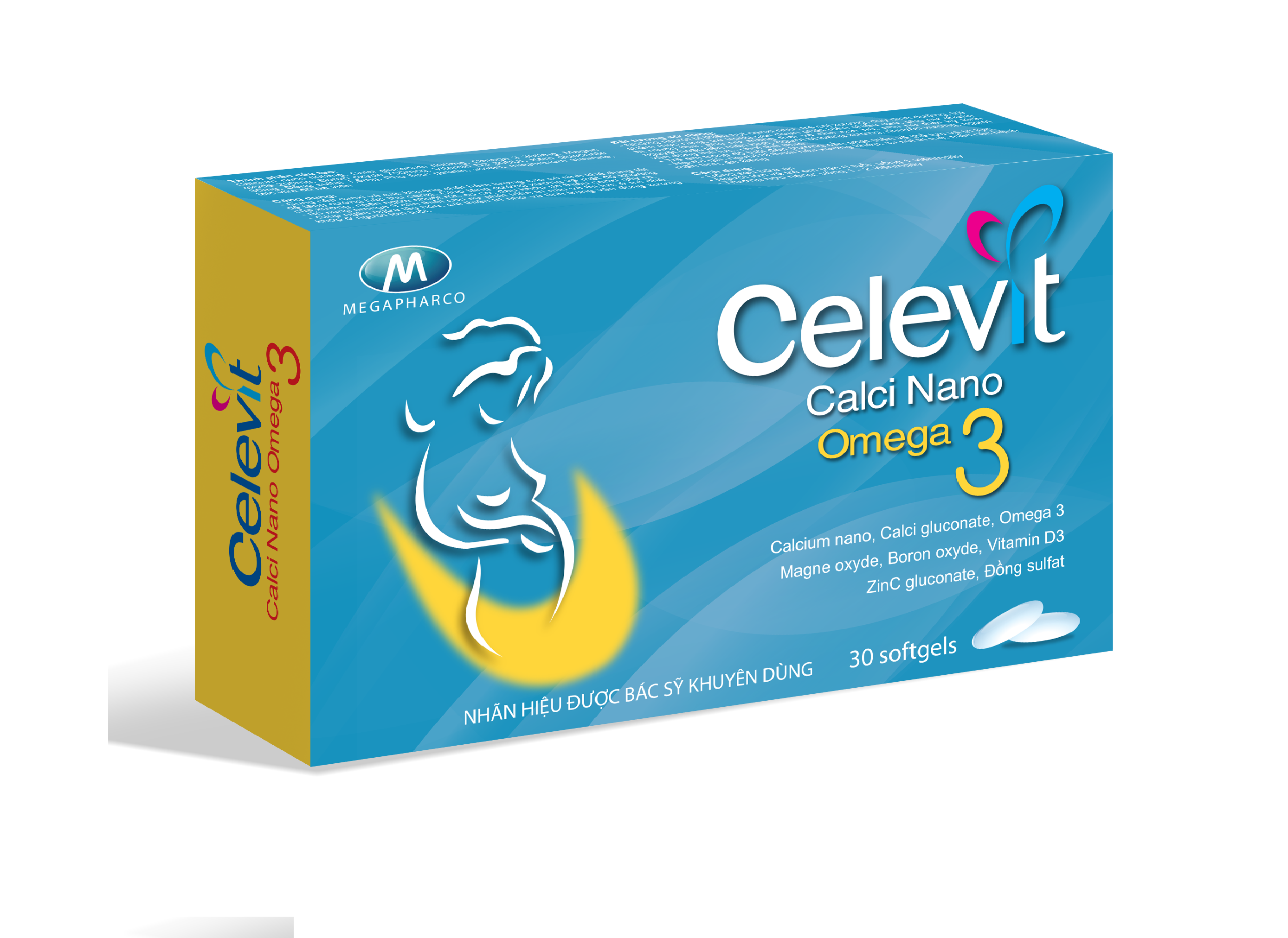 VIÊN UỐNG BỔ SUNG CANXI CHO BÀ BẦU CELEVIT CALCIUM NANO OMEGA3 - GIÚP BỔ SUNG CANXI HỮU CƠ, CANXI NANO, OMEGA3 - KHÔNG NÓNG, KHÔNG GÂY TÁO BÓN - NGÀY DÙNG 1 VIÊN DUY NHẤT - HỘP 30 VIÊN