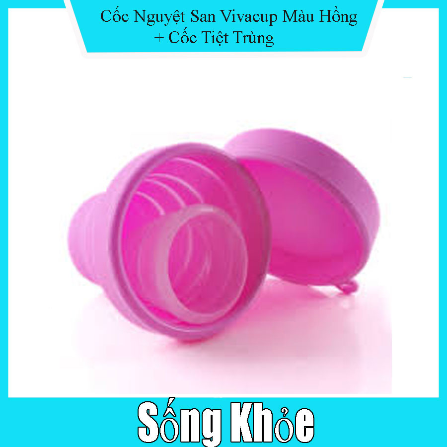Cốc nguyệt san Vivacup, màu trắng, size S, tặng cốc trùng xếp gọn
