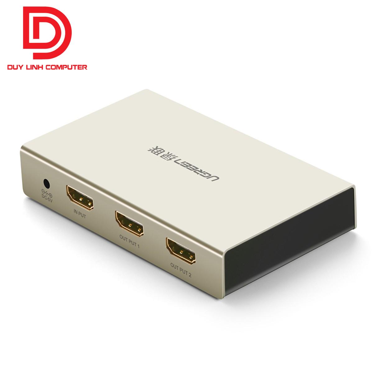 Bộ chia hdmi 1 ra 2 ugreen 40276 chuẩn 1.4, hỗ trợ 4k*2k , 3d
