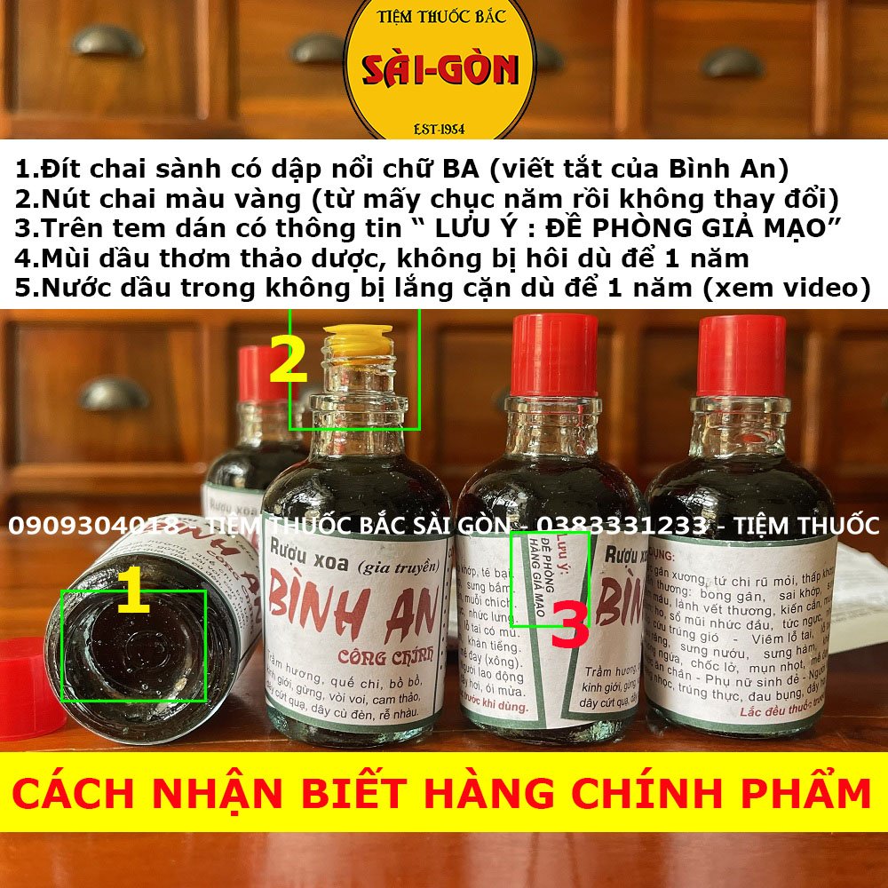 10 chai Rựu Xoa Bóp Gia Truyền Bình An Chính Phẩm Chai 30ml