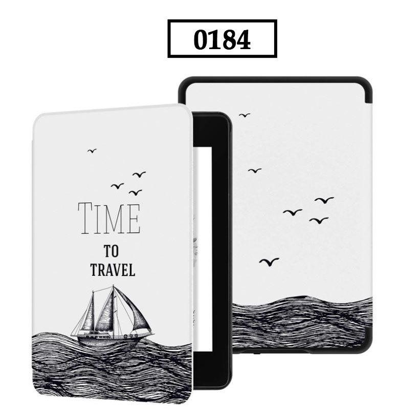 [Hàng Siêu Cấp] Bao Da Kindle Paperwhite 4 Hít Nam Châm Hoạ Tiết Phong Cách Mùa Thu Giả Da Trơn Mịn - Phụ Kiện Xaha