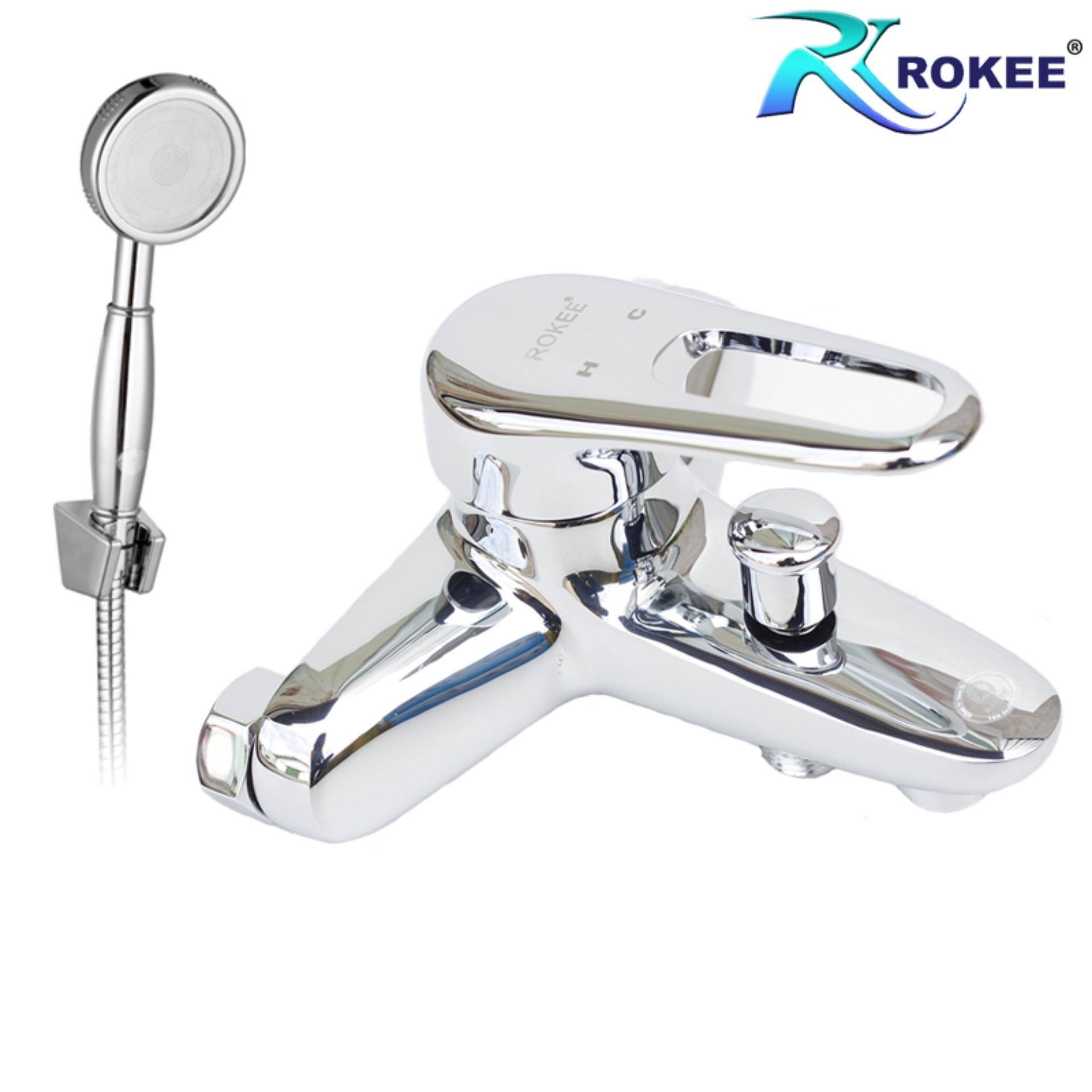 Củ sen tắm nóng lạnh ROKEE - DL411 (Trắng bạc)