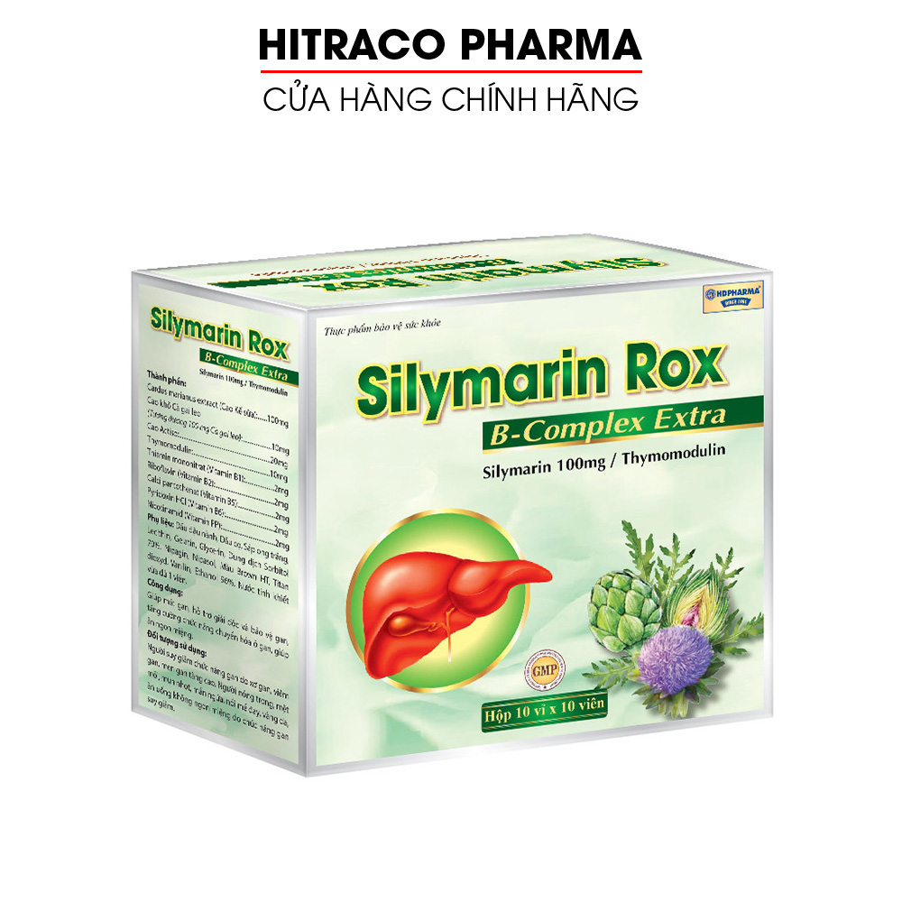 Viên uống bổ gan Silymarin B-complex Extra giải độc gan, tăng cường chức năng gan - Hộp 100 viên