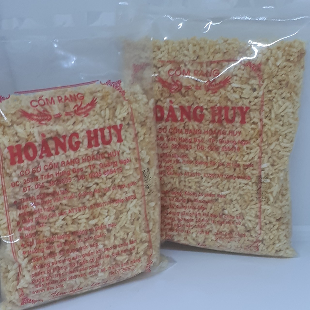 CỐM RANG - CƠM RANG  250G HIỆU HOÀNG HUY MÓN ĂN VẶT LÀM TỪ GẠO ĐẶC SẢN QUẢNG NGÃI