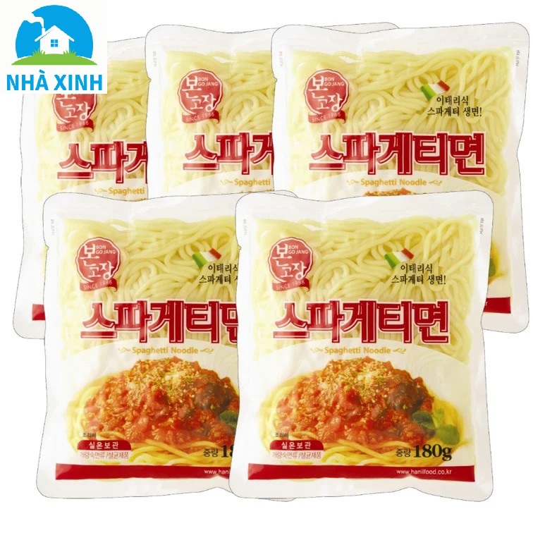 Combo 5 gói Mì Sợi Spaghetti tươi Hanil Hàn Quốc 180g