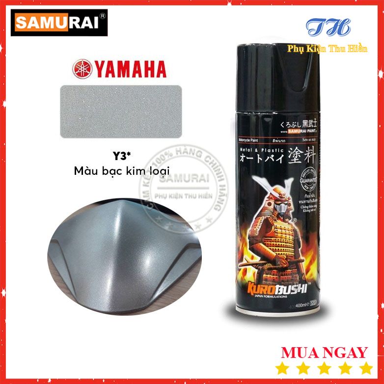 Chai Sơn Samurai Màu Bạc Ánh Kim - Mã Y3