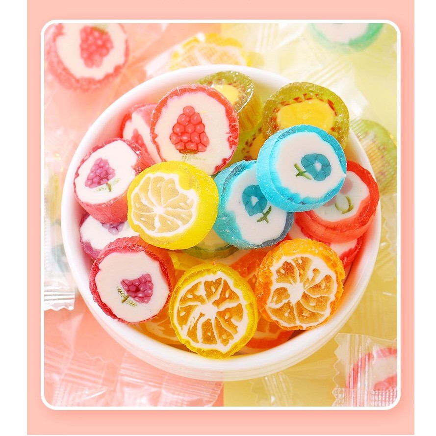 KẸO VIÊN HÌNH TRÁI CÂY THÁI LAN - KẸO CỨNG TRÁI CÂY 500G