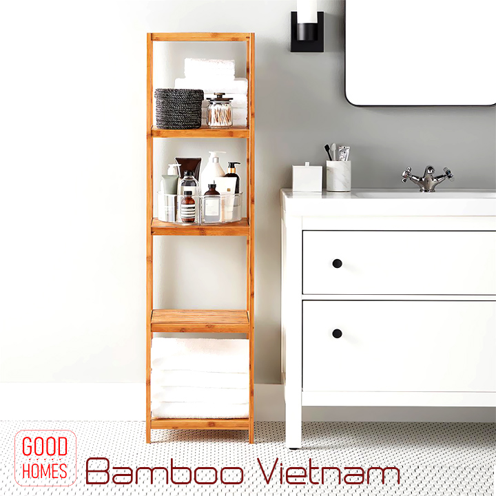 Kệ đa năng 5 tầng tre tự nhiên – giá để đồ đa năng gỗ tre cao cấp xuất khẩu