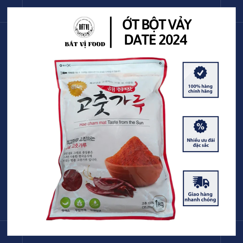 Bột ớt Haecham Mat Hàn Quốc 1Kg làm kimchi và nấu lẩu
