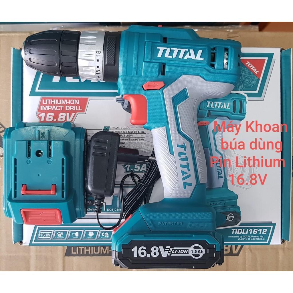 16.8v máy khoan búa vặn vít dùng pin total tidli1612