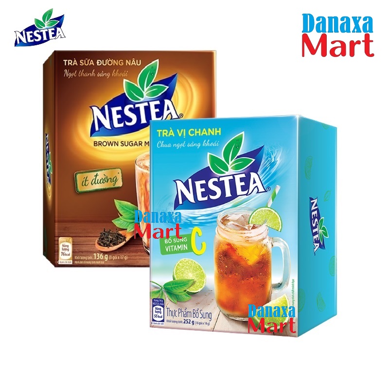 Combo 2 Hộp Trà Nestea Mix vị Chanh và Trà sữa đường nâu