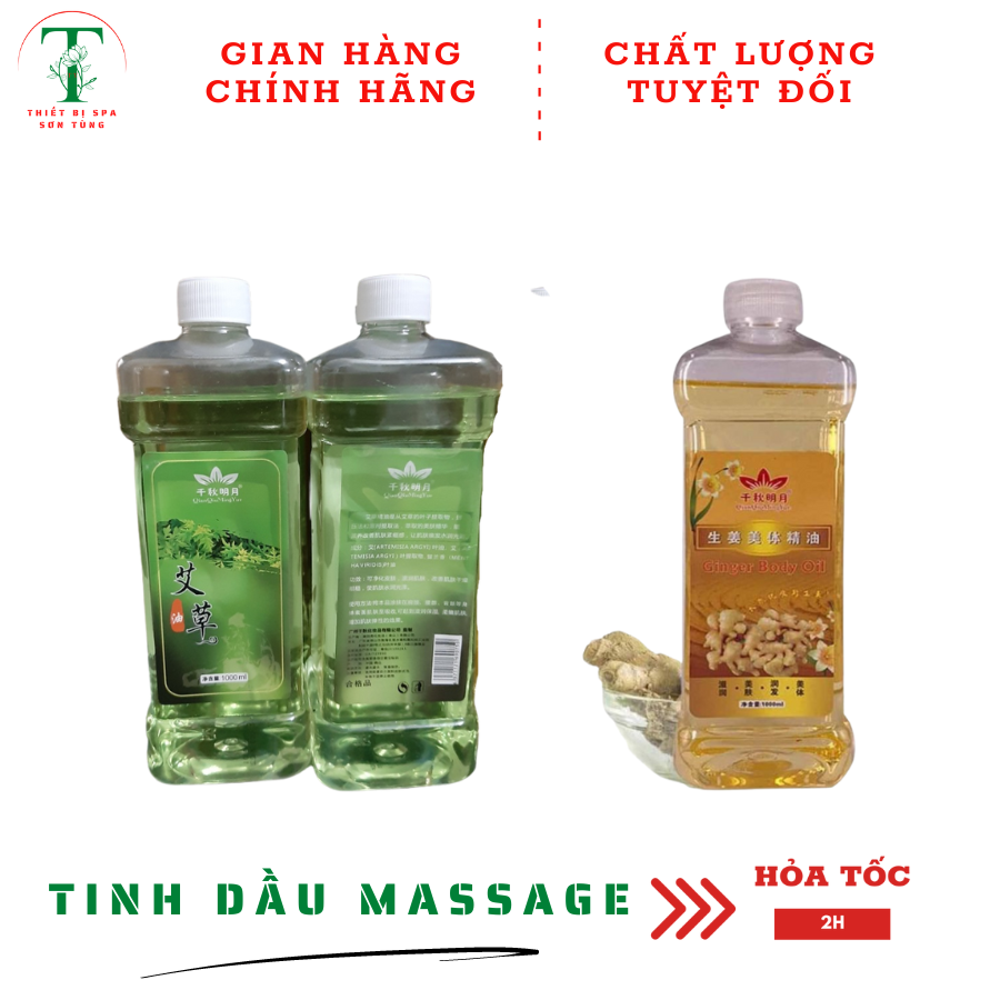 Tinh Dầu massage body hoa hồng, gừng, ngải cứu dùng trong spa, cá nhân
