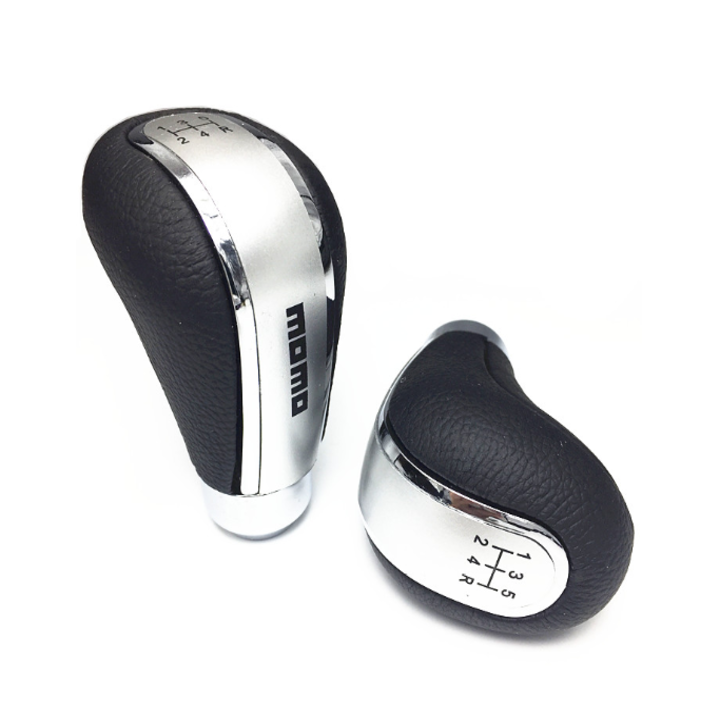 Tay nắm cần số ô tô, xe hơi cao cấp dùng cho số sàn MOMOB (Màu đen bạc)