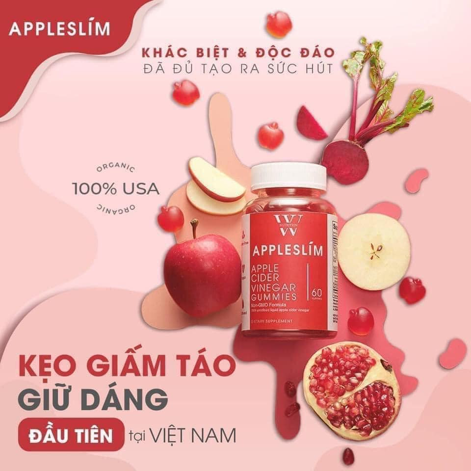 Kẹo Giấm Táo Đẹp Dáng Apple Slim 60 Viên Của Mỹ [CỰC HOT]