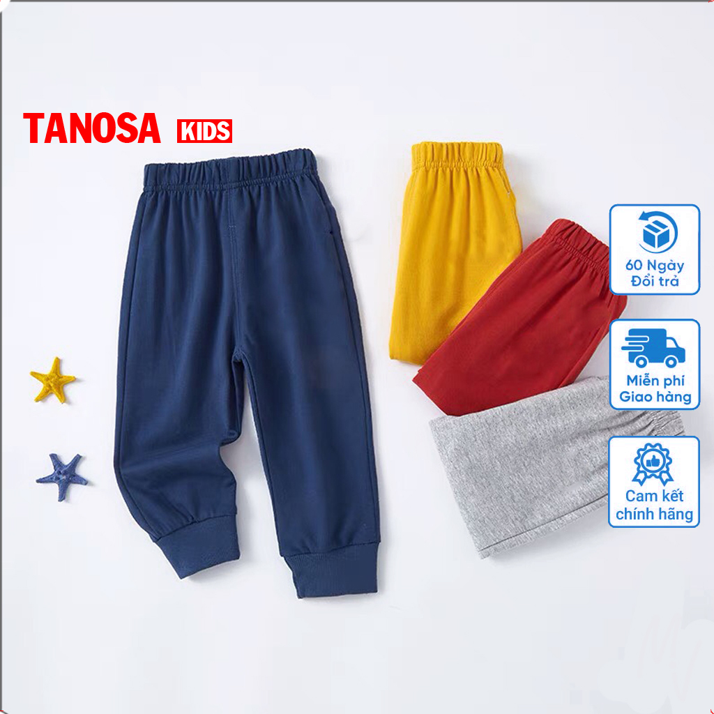 Quần len tăm quần chục quần cotton bo gấu quần in hình cho bé trai bé gái 10-22kg TANOSA