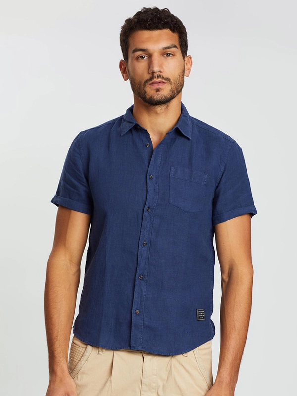 Áo sơ mi tay ngắn scotch & soda linen short sleeve shirt regular fit - size s-m-l-xl