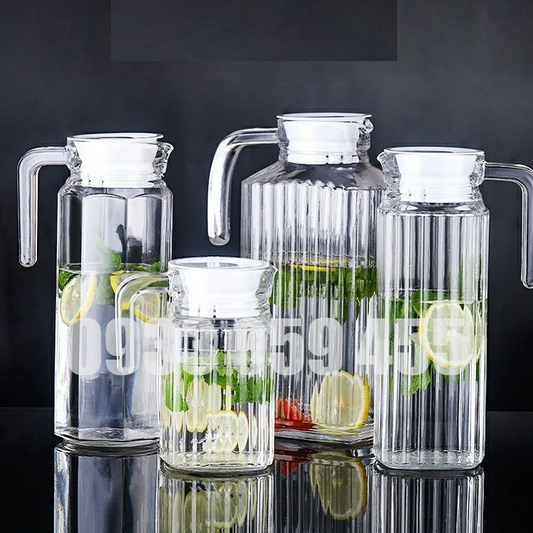 Bình nước thủy tinh có quai cầm - bình đựng nước để bàn 1,1 lít