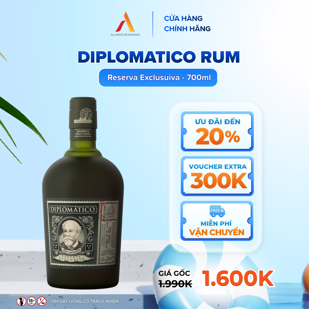 Rượu Rum Diplomatico 40%/700ml I Reserva Exlusiva [Không Kèm Hộp]