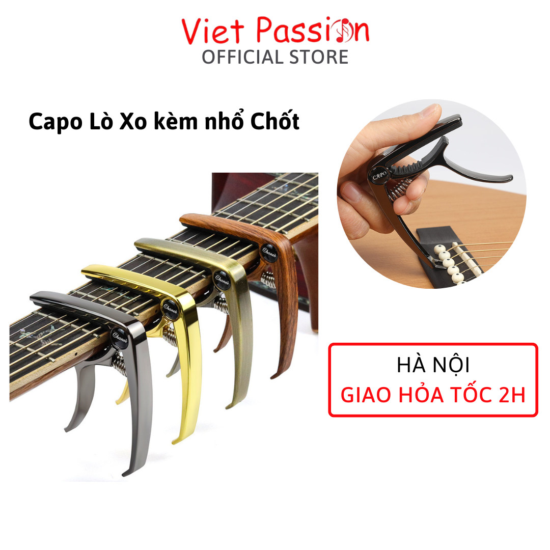 Capo guitar Viet Passion cao cấp thiết kế kèm cậy nhổ chốt đàn tiện lợi dành cho mọi đàn guitar