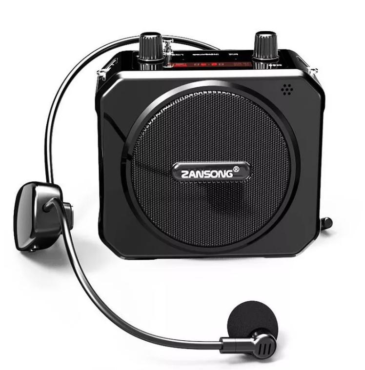 Loa Trợ Giảng, Máy Trợ Giảng Công Suất Lớn Zansong M80 Kèm Mic Không Dây Đeo Tai Chống Hú Tốt, Âm Thanh Chuẩn, Độ Nhạy Cao