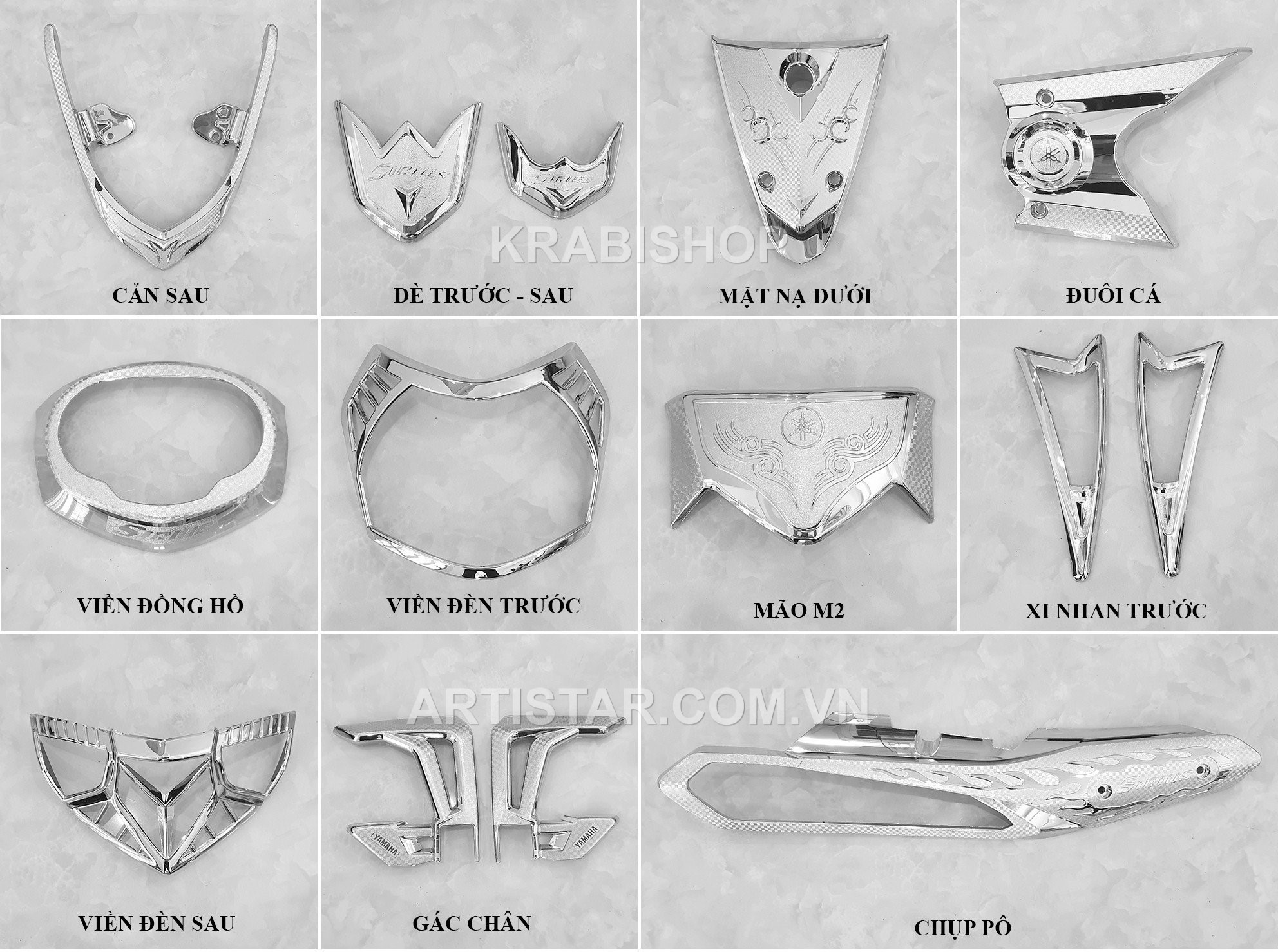 Ốp trang trí sirius fi 2014-2021 mạ crom