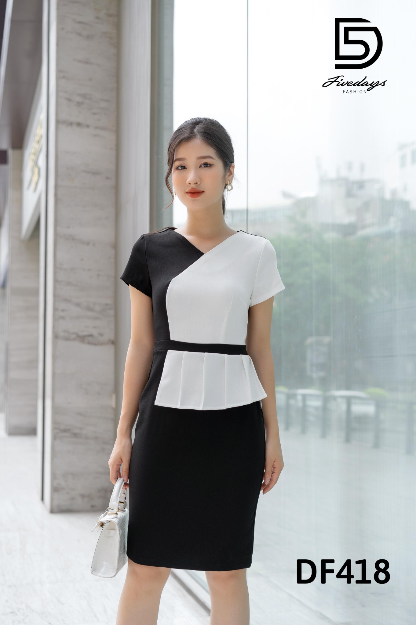 Fivedays - Đầm Peplum xếp ly