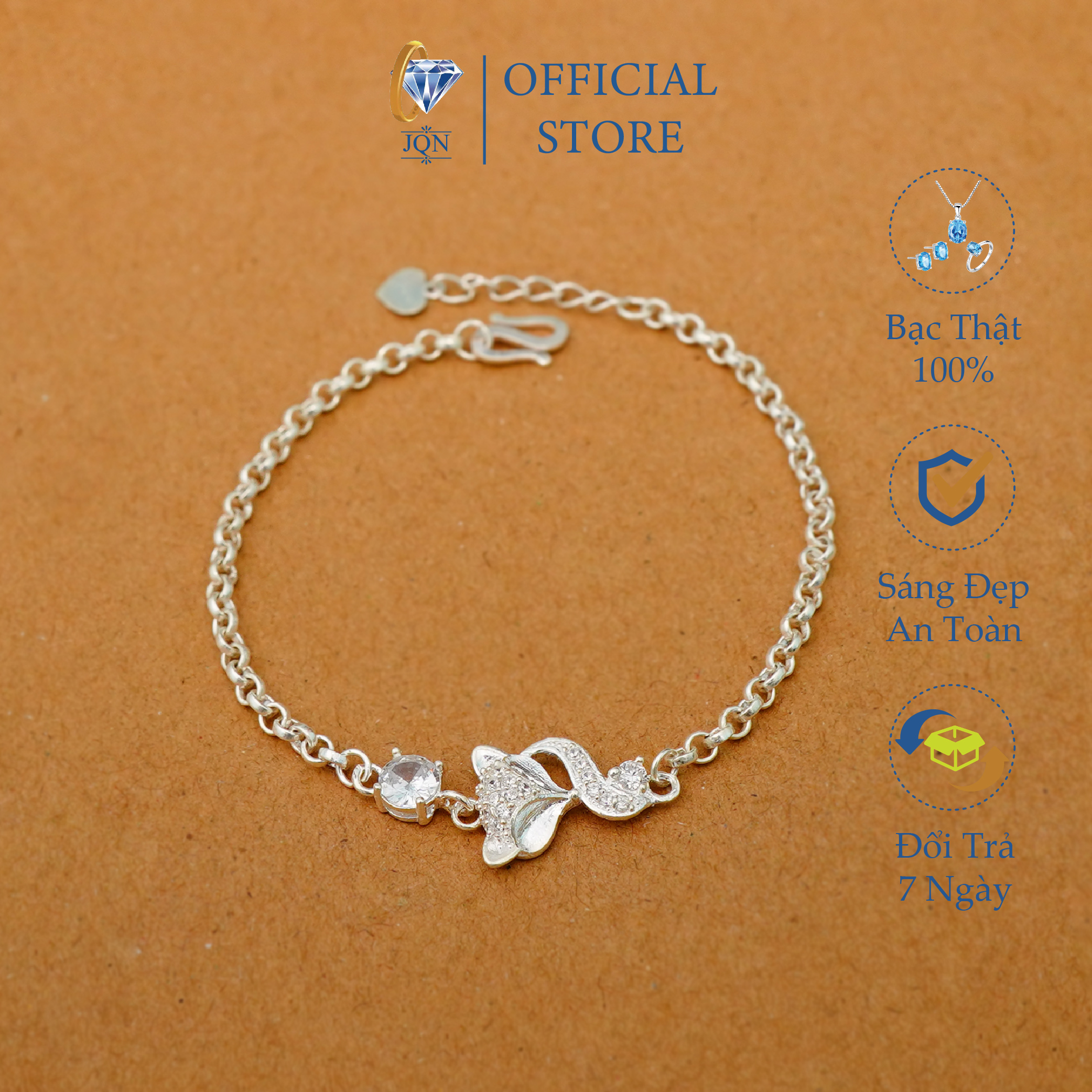 Lắc tay bạc thật, lắc hồ ly may mắn tình duyên lắc tay nữ chất liệu bạc ta sáng đẹp/ Trang sức bạc JQN cam kết bạc chuẩn, bảo hành