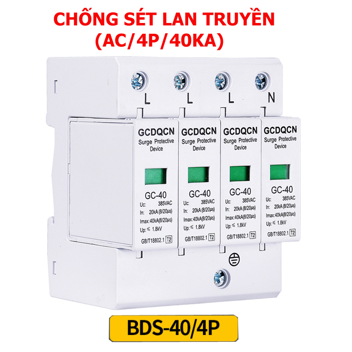Thiết bị chống sét lan truyền AC 40KA 3 pha 4 cực