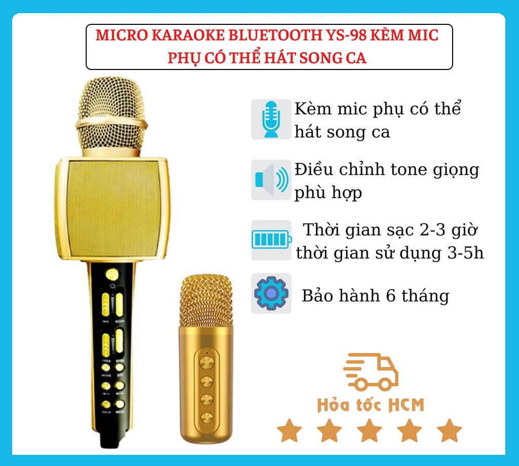Micro không dây Karaoke, Micro Karaoke Bluetooth Song Ca YS