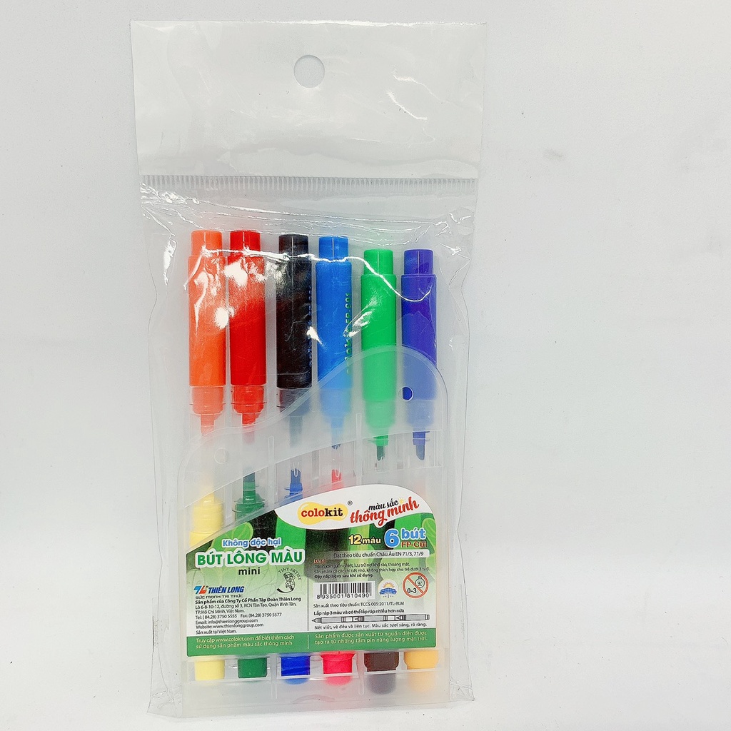 Bút lông 2 đầu thiên long fp-c01 - 12 màu