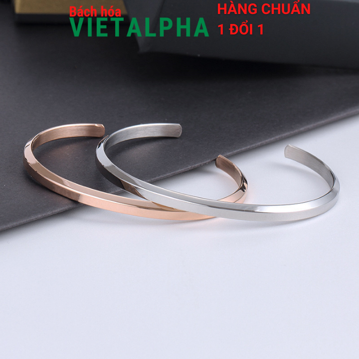 Phụ kiện trang sức vòng C cuff đẹp titan thép không gỉ chất lượng bảo hành 1 năm