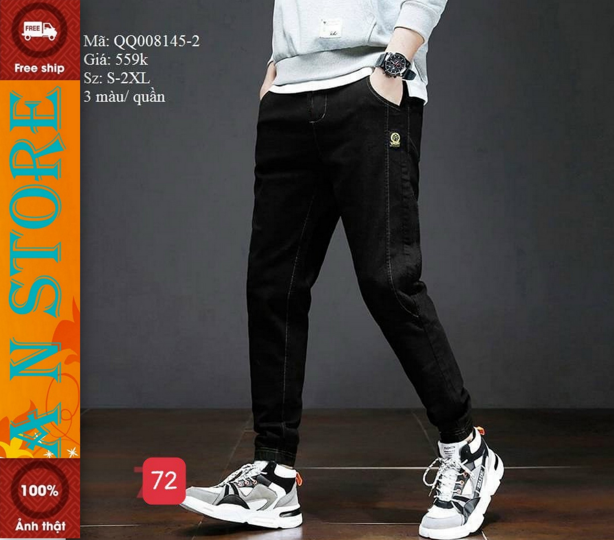 [Flash Sale 50%]quần jean nam cao cấp thiết kế ống côn siêu đẹp AN NHIÊN STORE Mới Nhất  M72 Chất Vải Jean Dày Dặn Mang Đến Cảm Giác Thoải Mái thời trang An Nhiên Store AN208