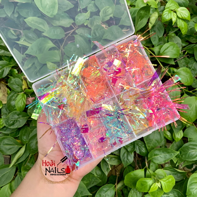 Sét sequin 10 màu ẩn móng tay