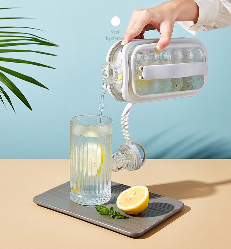 Bình Làm Đá Viên Đa Năng Vừa Làm Bình Nước 1400Ml Vừa Làm Được 18 Viên Đá Tròn Chất Liệu Cao Cấp Chịu Nhiệt Tốt