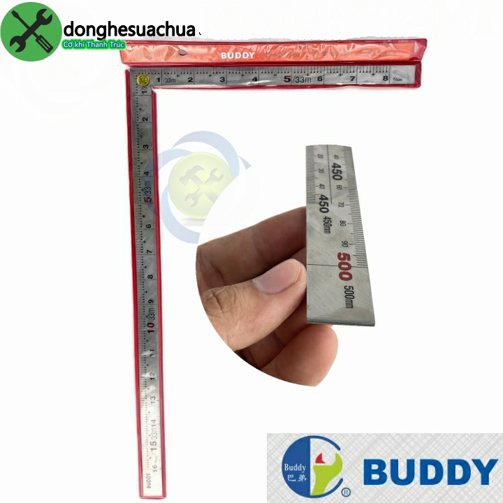 Thước góc vuông buddy y2-041 250mm x 500mm x 20mm x 2mm