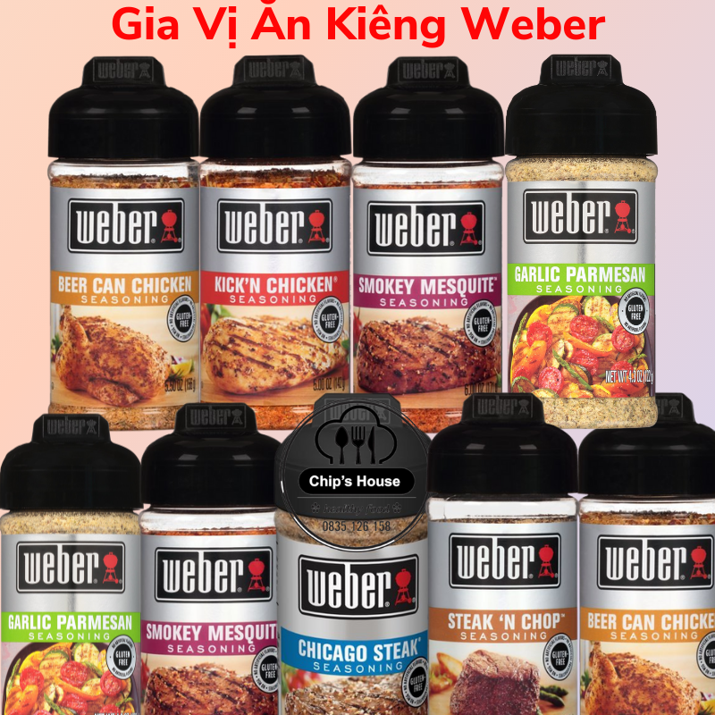 GIA VỊ ƯỚP ĂN KIÊNG WEBER SEASONING nhiều vị cho người eat clean, gym, diet, keto, ăn kiêng, tiểu đường