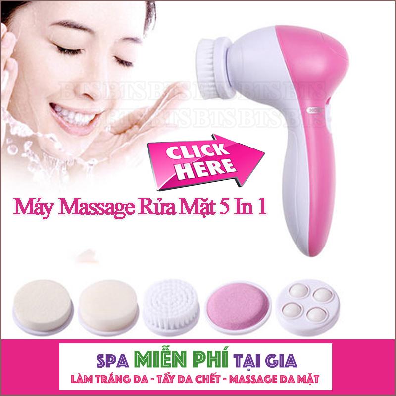 [HCM]Máy massage nâng cơ mặt Máy Massa Mặt 5 In 1 Máy Rửa Mặt dụng cụ làm đẹp cho mọi người - sức khỏe và làm đẹp chăm sóc da mặt dụng cụ y tế thiết bị spa.Bảo Hành 12 Tháng.