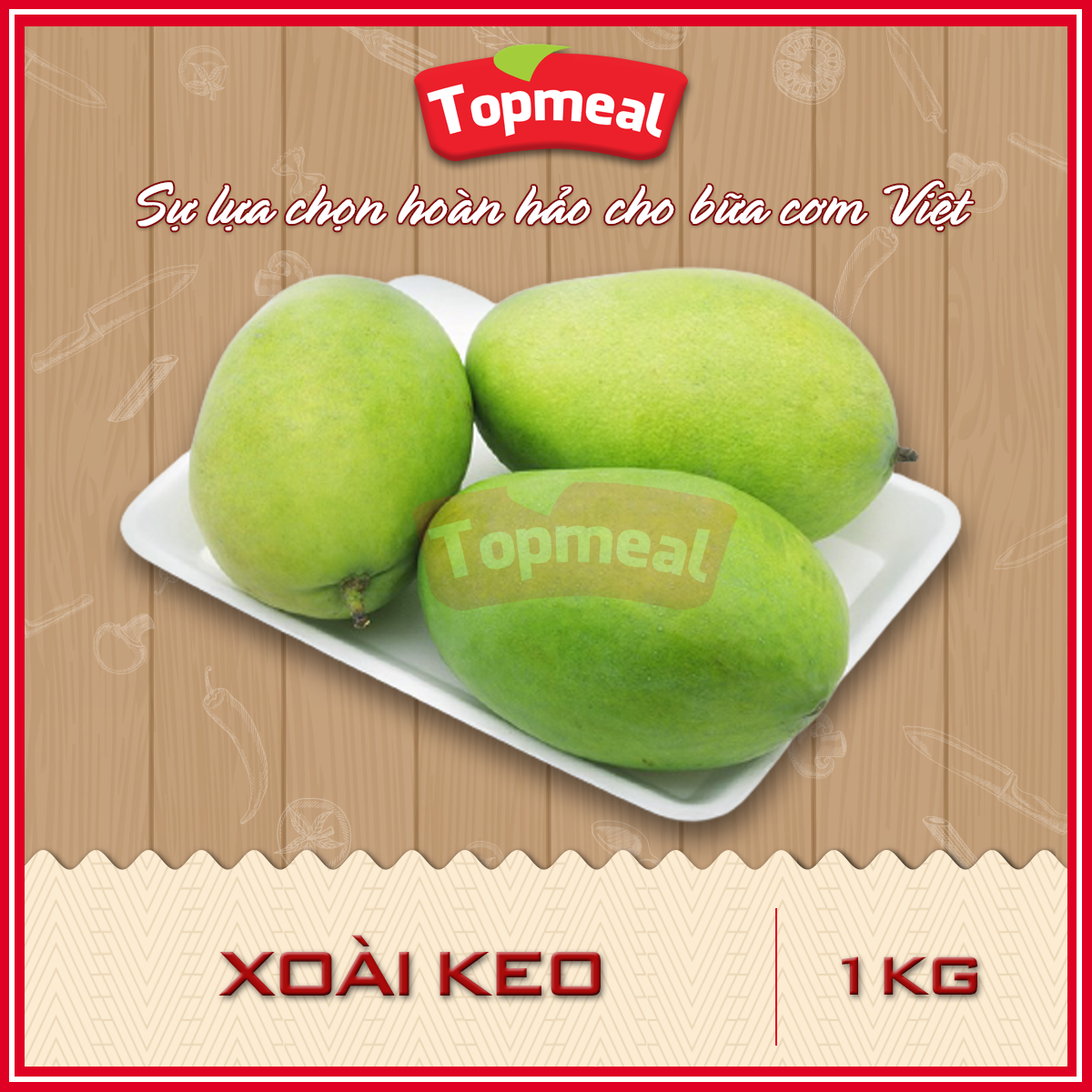HCM - Xoài Keo (1kg) (Giao xanh/chín ngẫu nhiên tùy đợt hàng) - [Giao nhanh TPHCM]