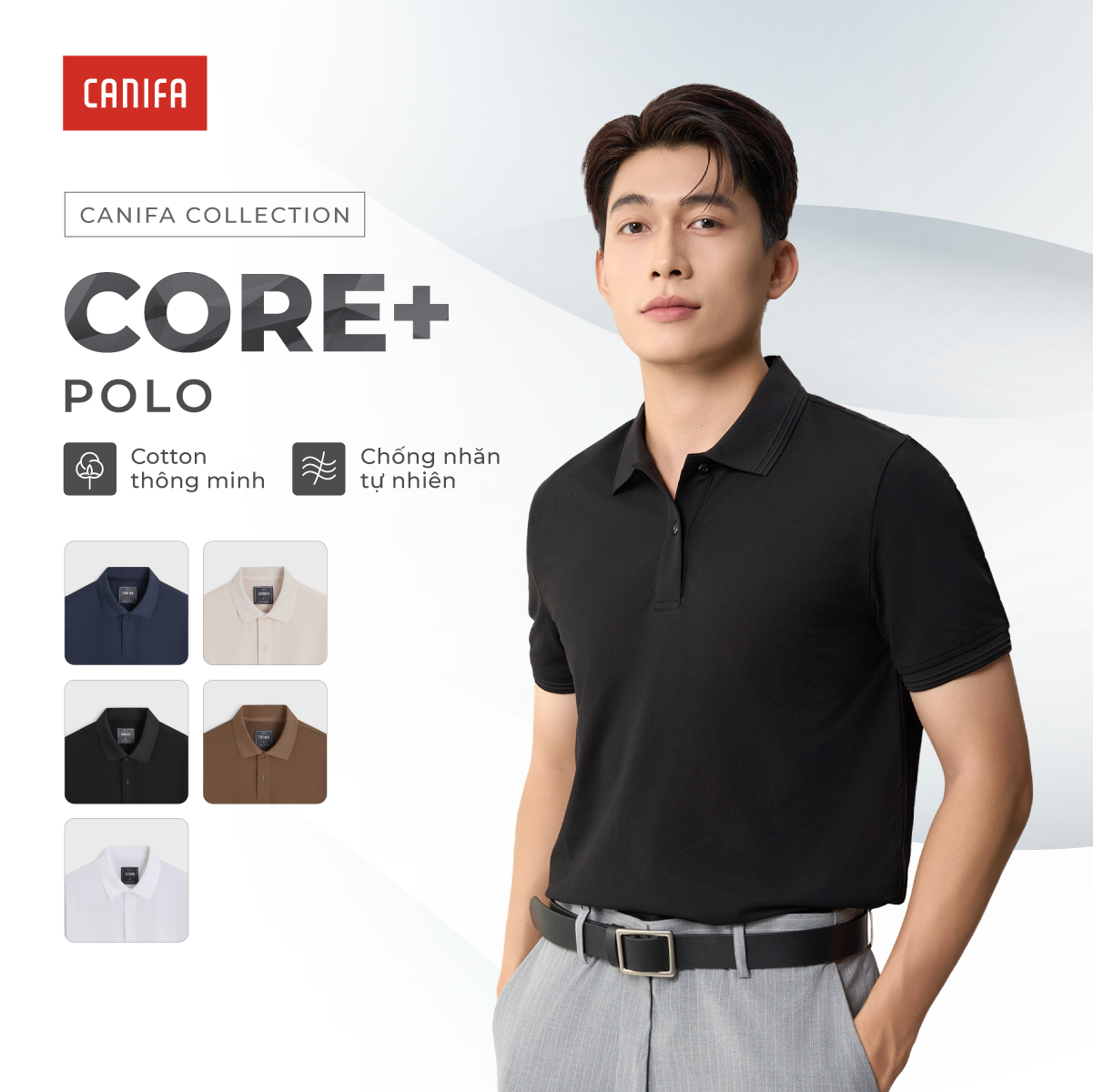 [CHỈ 5.11 VOUCHER TỚI 500K] Áo polo nam CANIFA basic đứng phom thoáng mát 8TP25A005