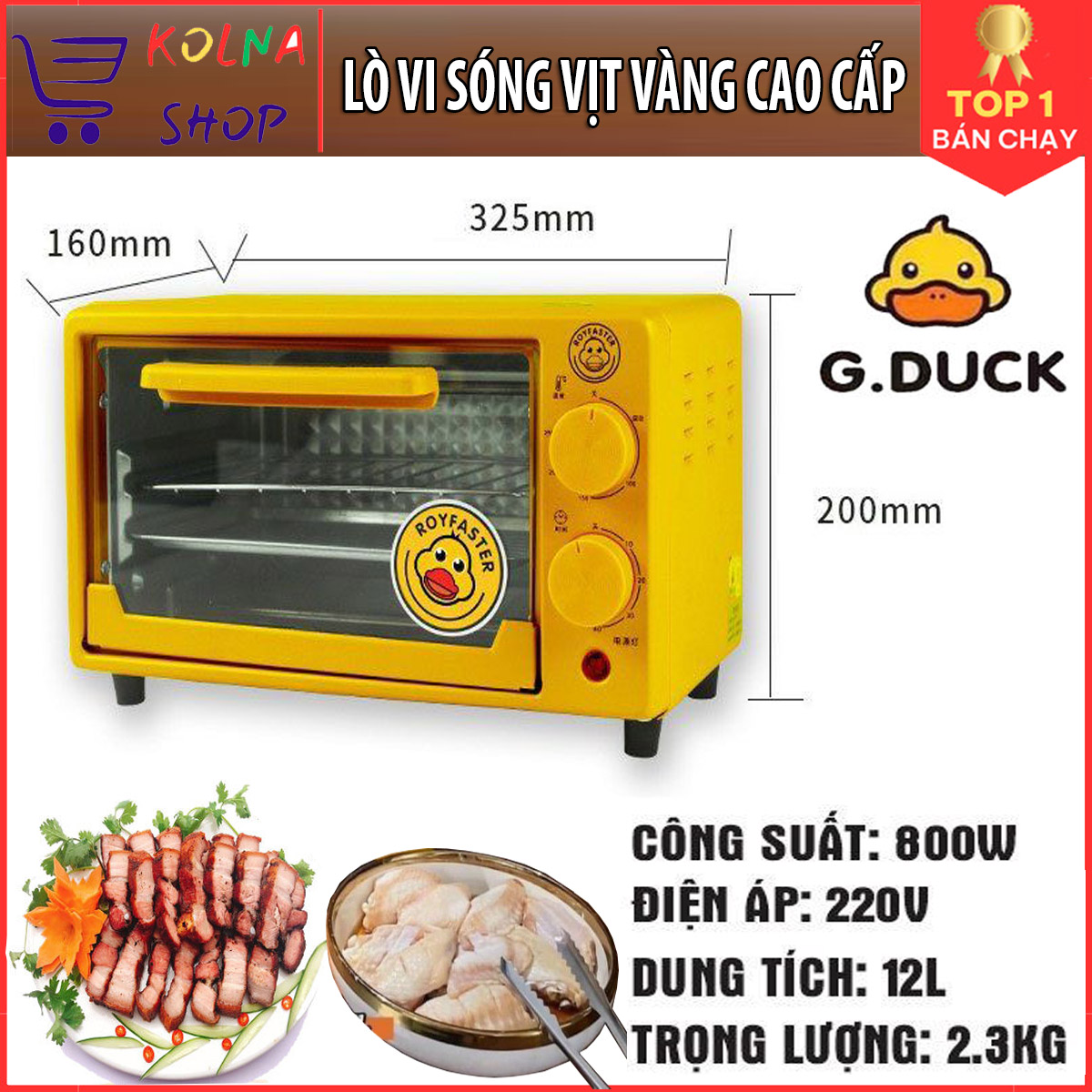 Lò Vi Sóng Mini Vịt Vàng Dung Tích 12 Lít, Công Suất 800W, Lò Nướng Điện Đa Năng Cao Cấp, Bếp Nướng Điện Không Khói Mini, Bếp Nướng Điện Đa Năng, Lò Vi Sóng Có Nướng Đa Năng