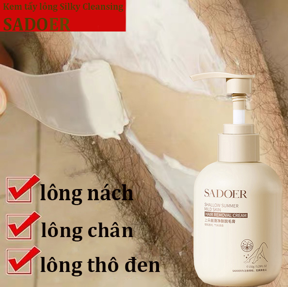 Kem tẩy lông SADOER ,tẩy lông，tẩy lông vùng kín 150g nách,chân, kem tẩy lông , triệt lông an toàn không đau rát dùng toàn thân dung lượng lớn