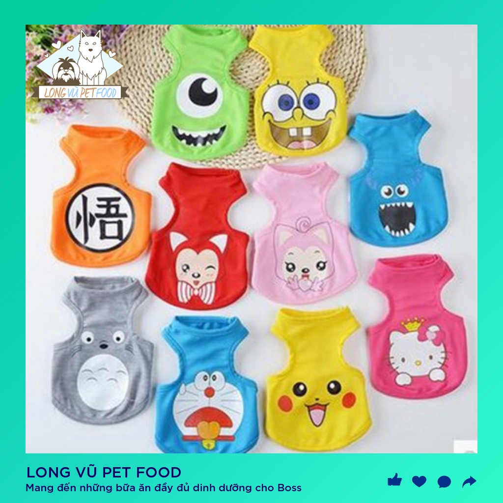 Áo hè cho chó mèo random mẫu - Áo cho thú cưng chó áo cho chó áo cho mèo - Long Vũ Pet Food