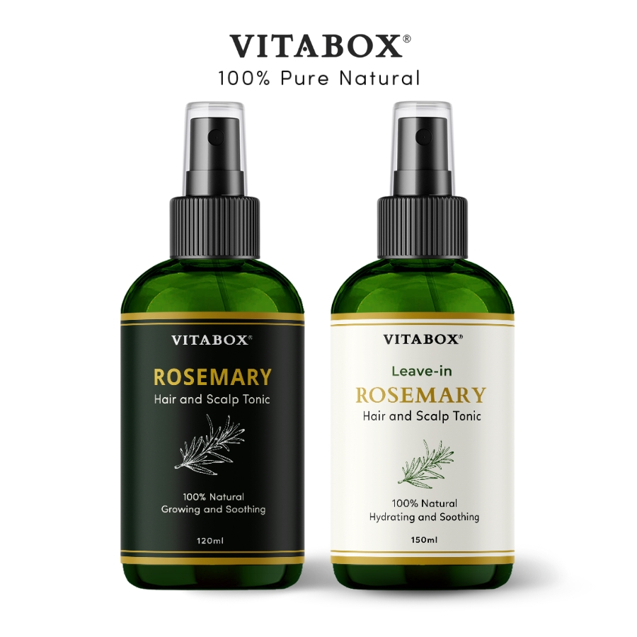 Xịt dưỡng tóc vitabox rosemary hair and scalp tonic - giảm rụng, ngứa, gàu, hỗ trợ mọc tóc - 120ml