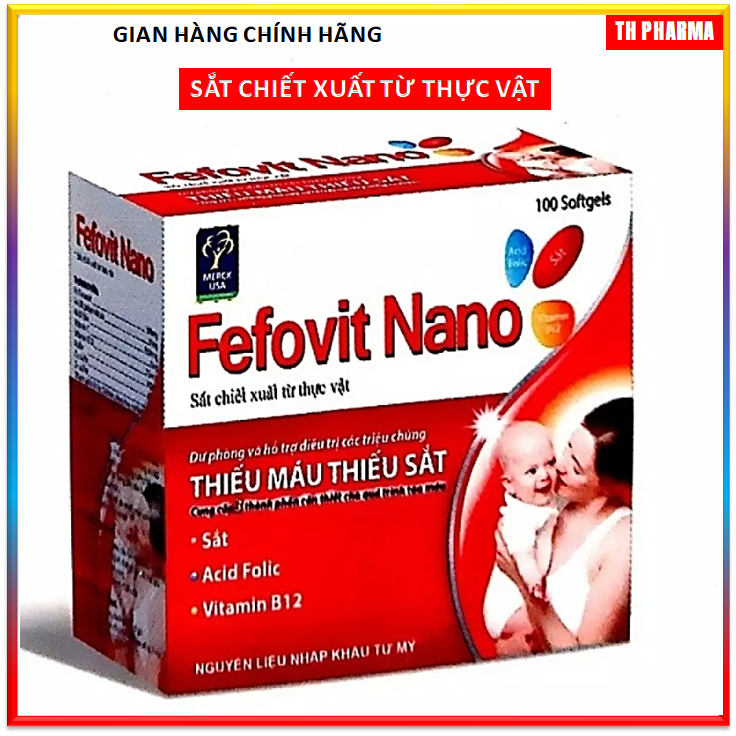 Viên Uống Fefovit Nano Bổ Sung Sắt, Axitfolic Chiết Xuất Từ Thực Vật